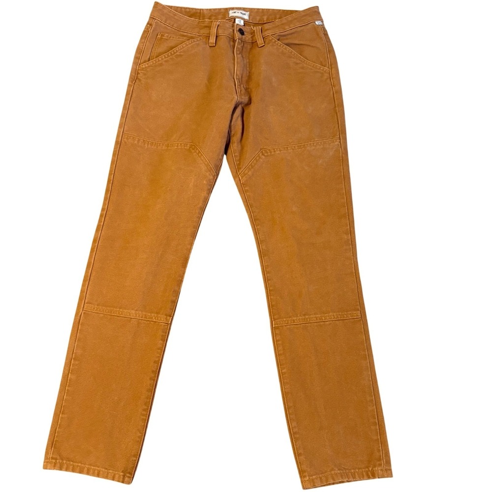 Line of Trade Double Knee Pants Mens 32x32 Brown Canvas Workwear Slim Straight